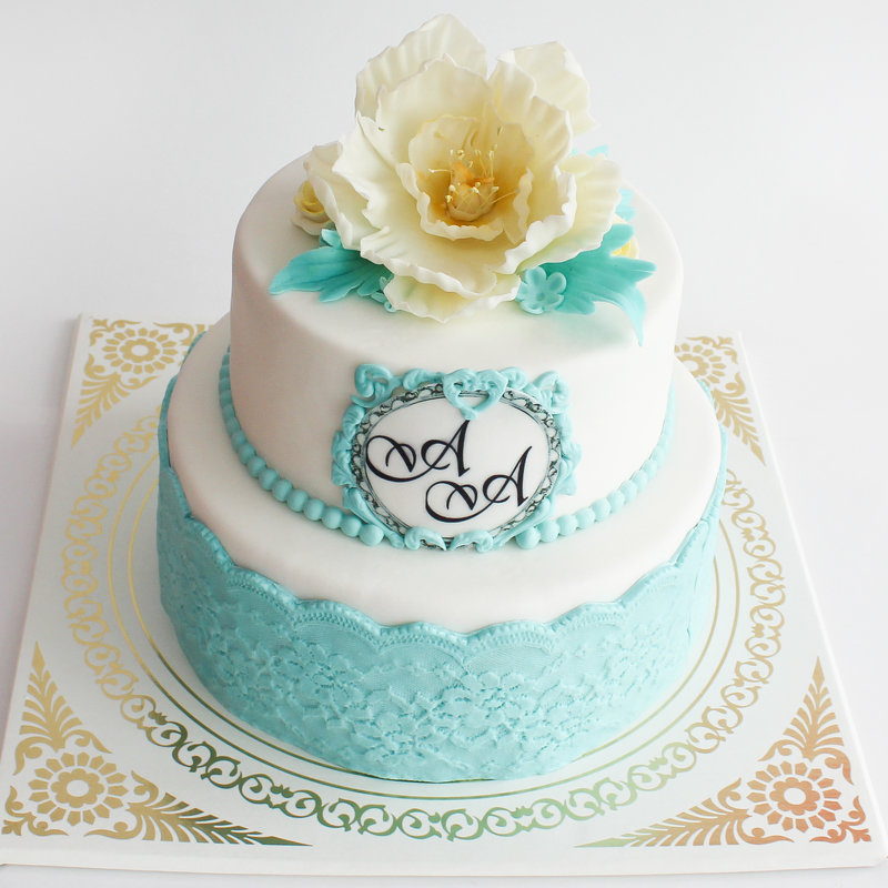 Свадебный торт с цветам 2035