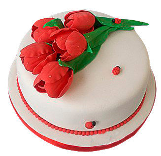 Торт "Красные тюльпаны"