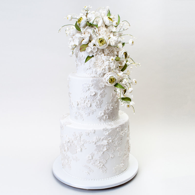 Свадебный торт с цветам 2022