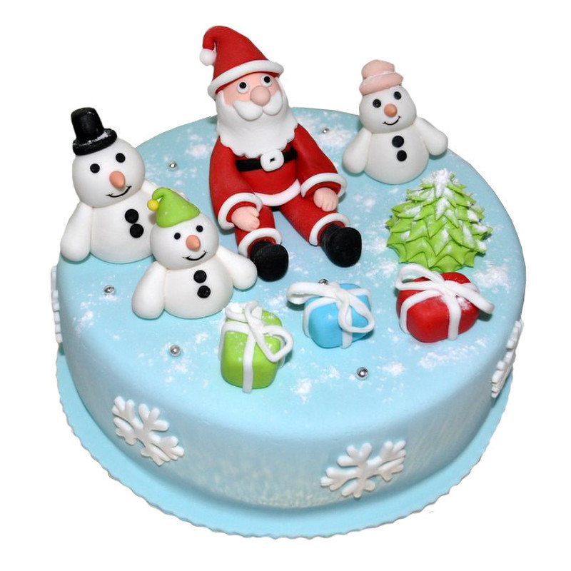Торт Дед мороз и снеговики